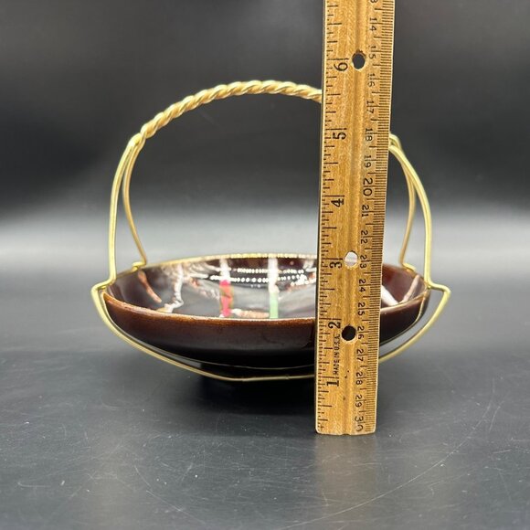 Vintage Bowl Metal Caddy Western Germany Mid Century Modern Decorative Serving - Picture 9 of 10